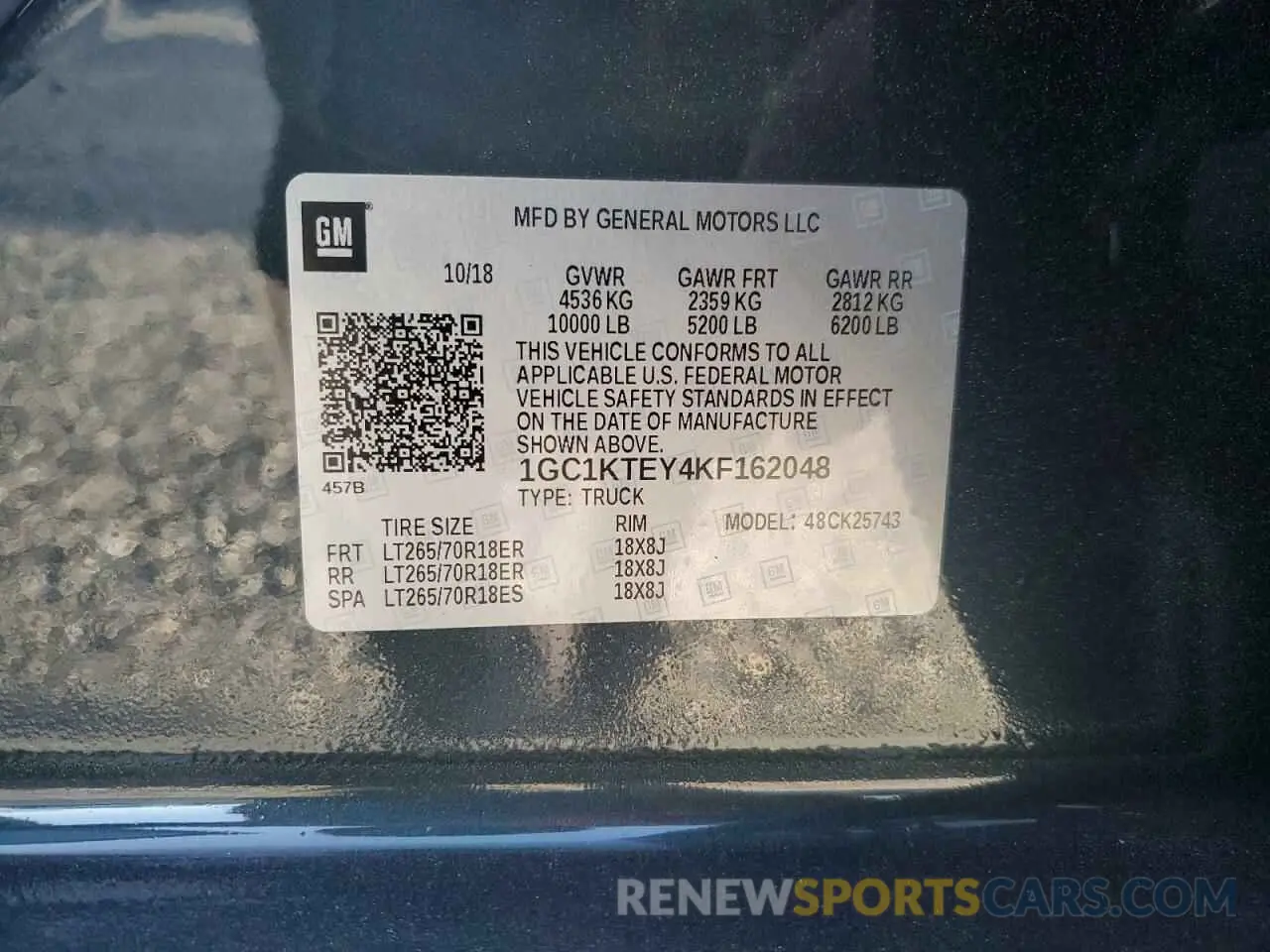 13 Фотография поврежденного автомобиля 1GC1KTEY4KF162048 CHEVROLET ALL Models 2019