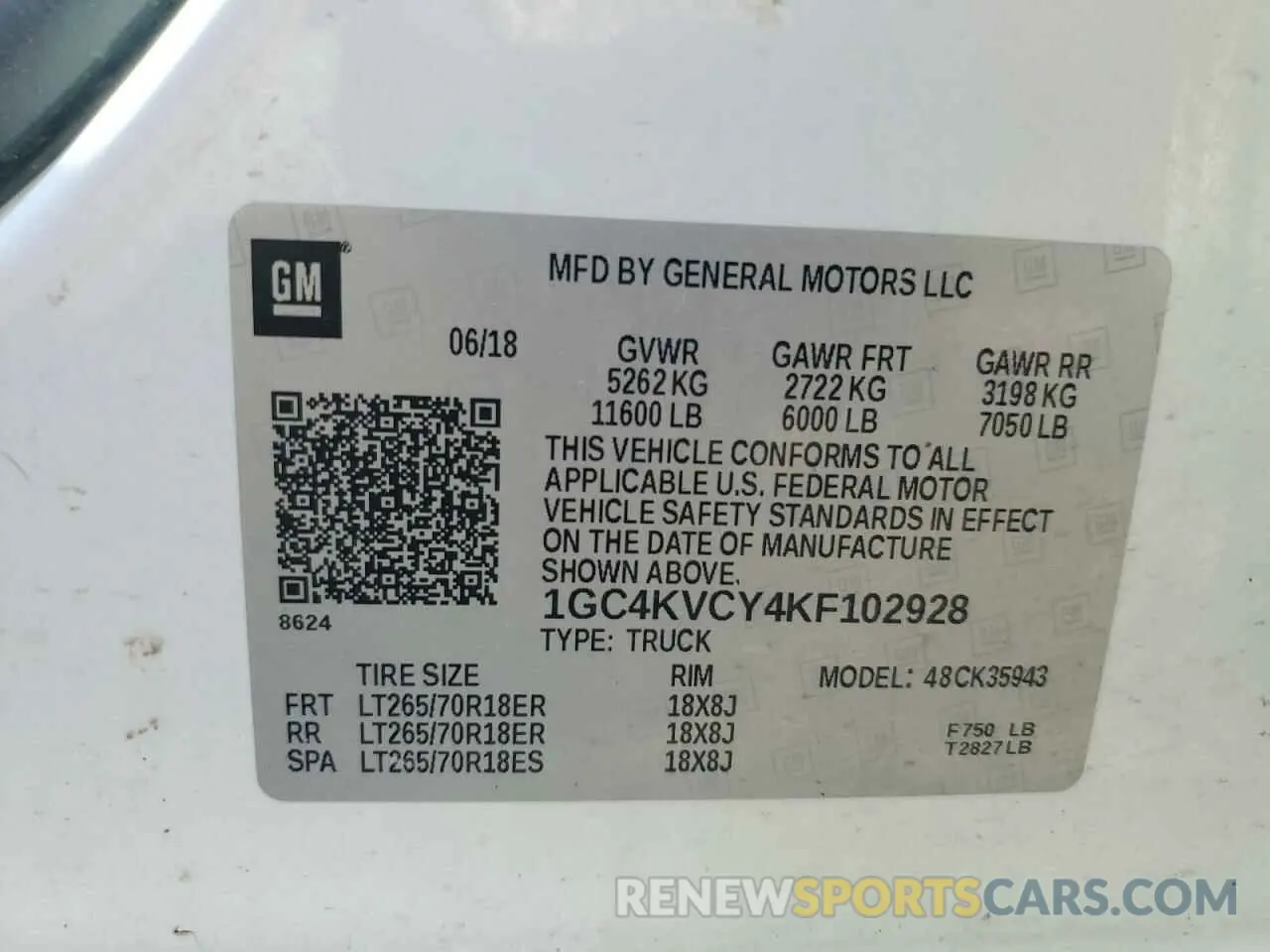 12 Photograph of a damaged car 1GC4KVCY4KF102928 CHEVROLET ALL Models 2019