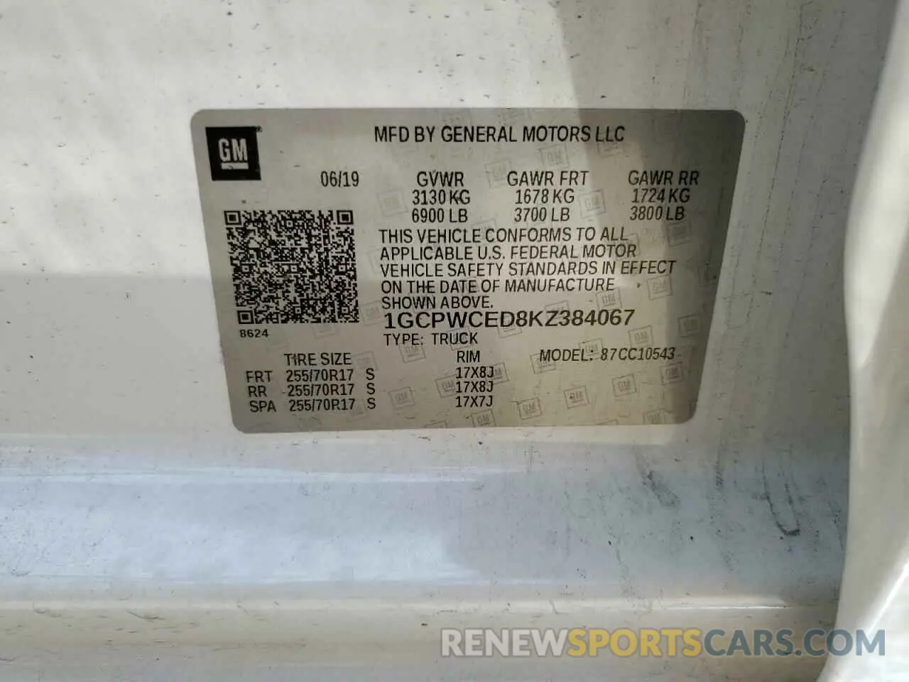 13 Photograph of a damaged car 1GCPWCED8KZ384067 CHEVROLET ALL Models 2019