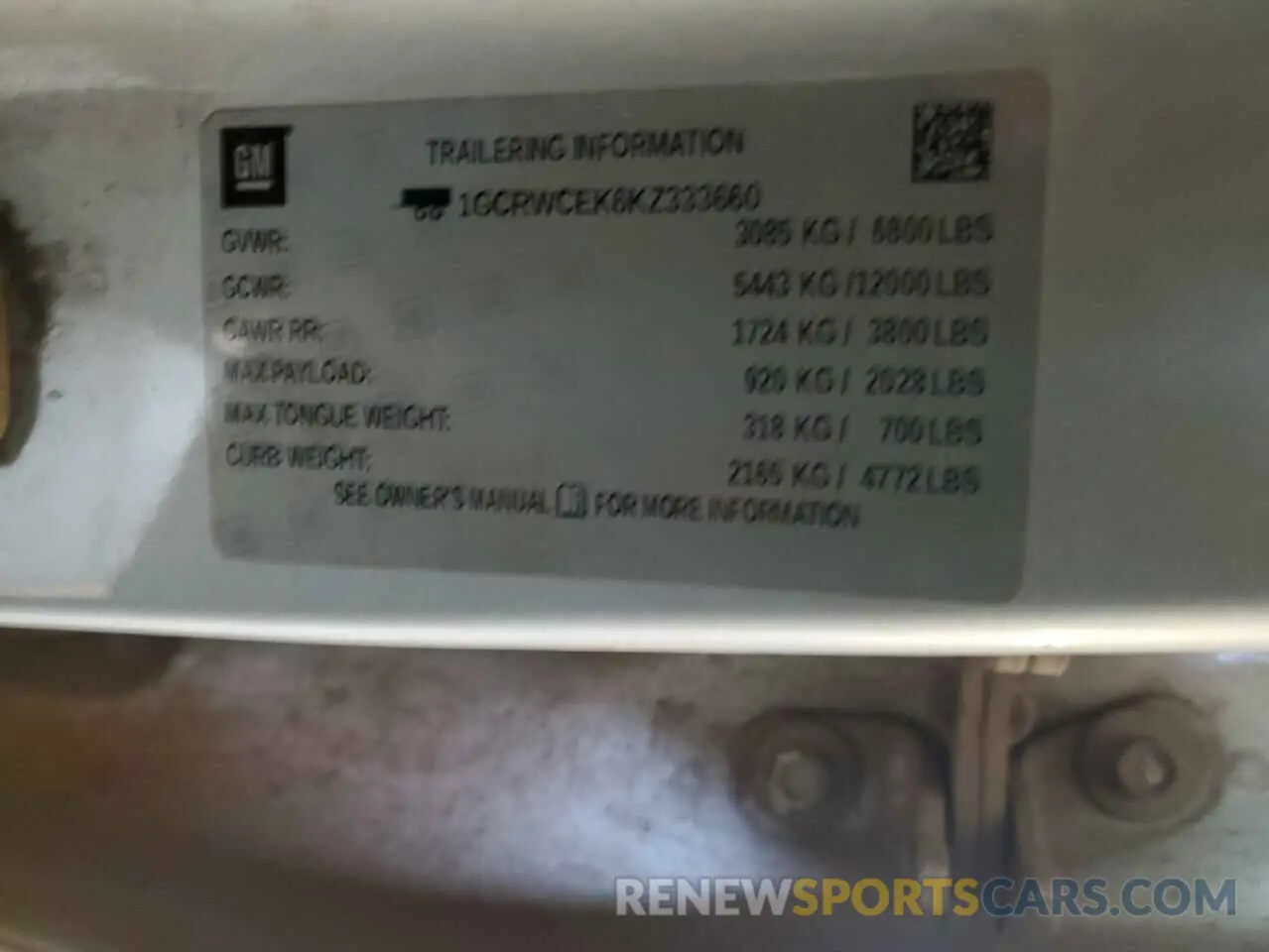 12 Photograph of a damaged car 1GCRWCEK6KZ333660 CHEVROLET ALL Models 2019