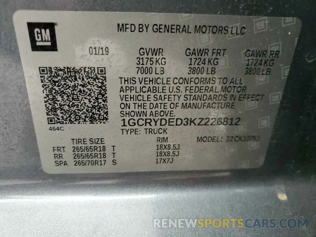 13 Фотография поврежденного автомобиля 1GCRYDED3KZ226812 CHEVROLET ALL Models 2019