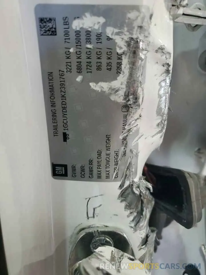 13 Photograph of a damaged car 1GCUYDED1KZ391767 CHEVROLET ALL Models 2019
