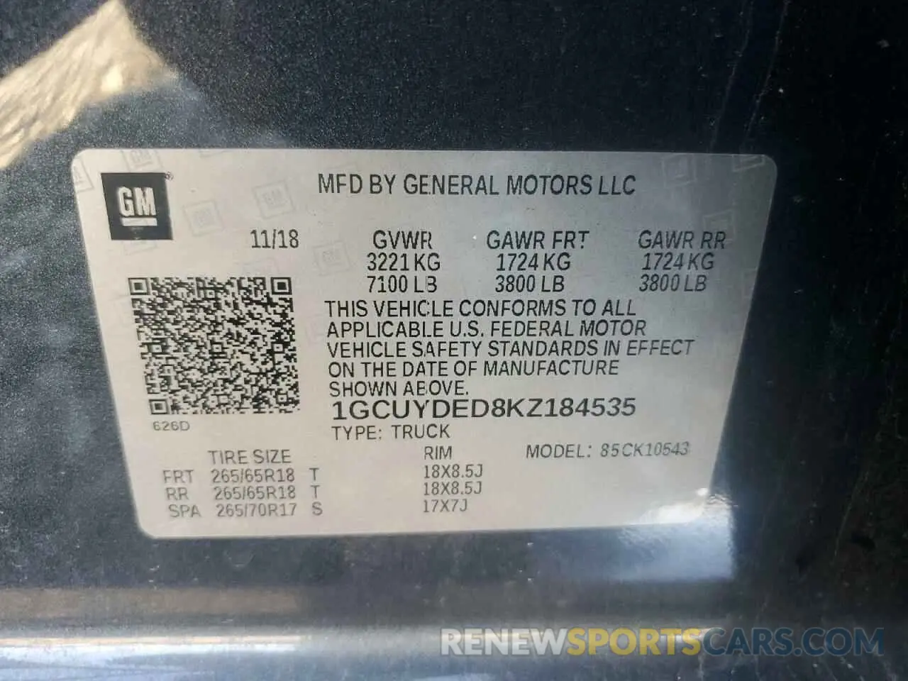 14 Фотография поврежденного автомобиля 1GCUYDED8KZ184535 CHEVROLET ALL Models 2019