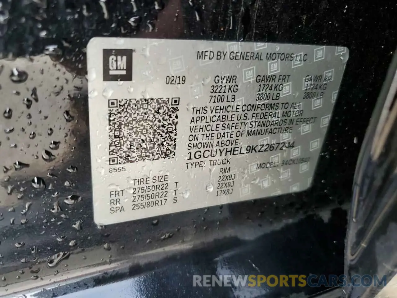 12 Фотография поврежденного автомобиля 1GCUYHEL9KZ267244 CHEVROLET ALL Models 2019