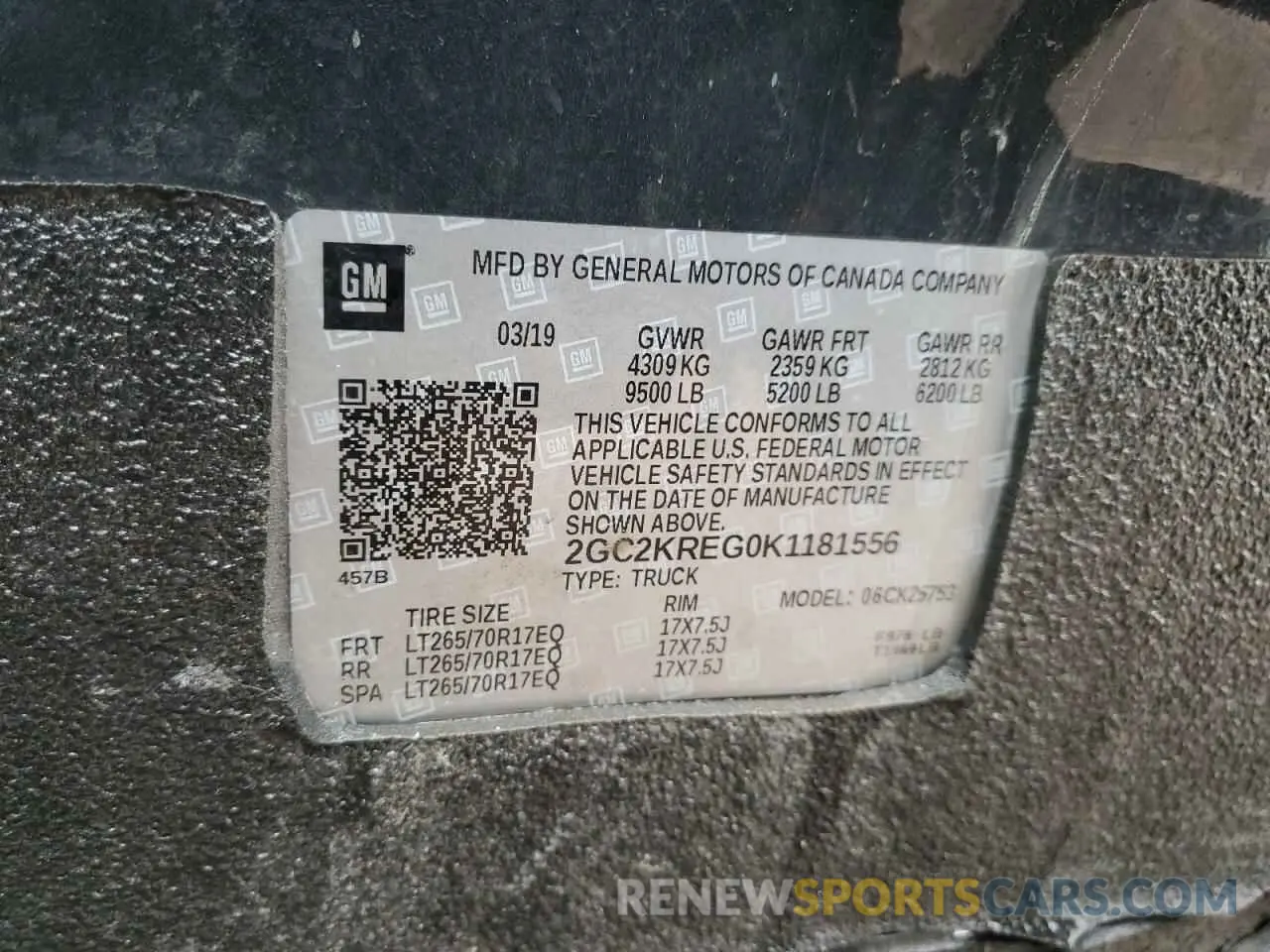 12 Фотография поврежденного автомобиля 2GC2KREG0K1181556 CHEVROLET ALL Models 2019