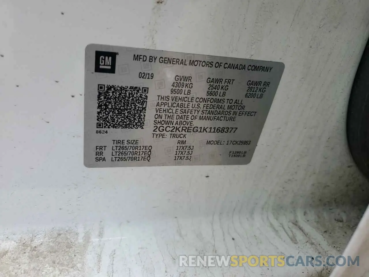 12 Photograph of a damaged car 2GC2KREG1K1168377 CHEVROLET ALL Models 2019