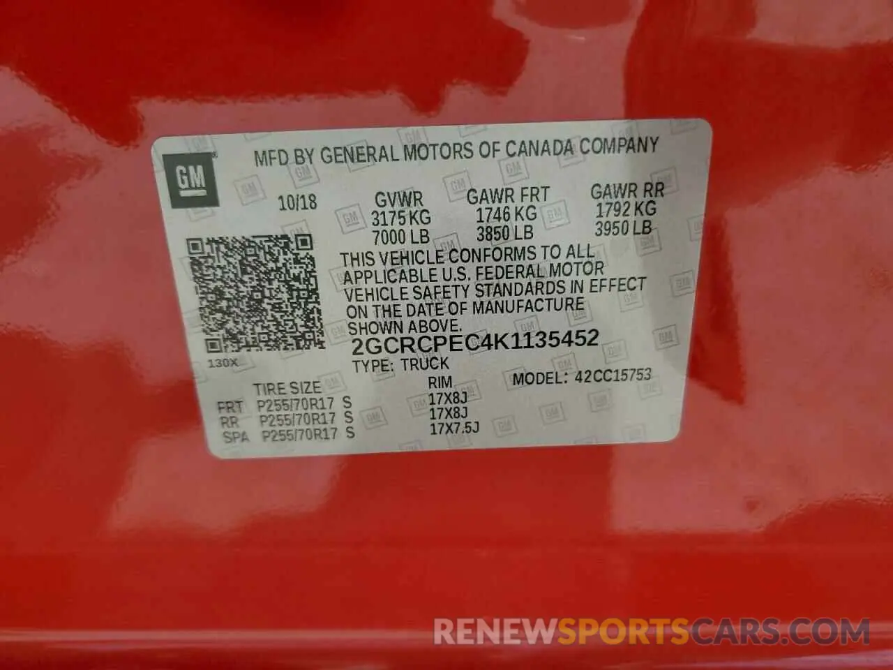 14 Фотография поврежденного автомобиля 2GCRCPEC4K1135452 CHEVROLET ALL Models 2019