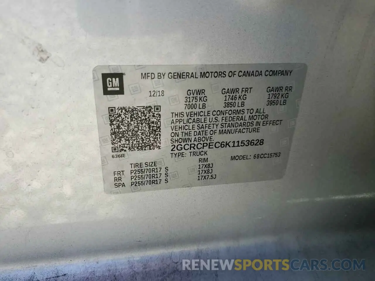 12 Photograph of a damaged car 2GCRCPEC6K1153628 CHEVROLET ALL Models 2019