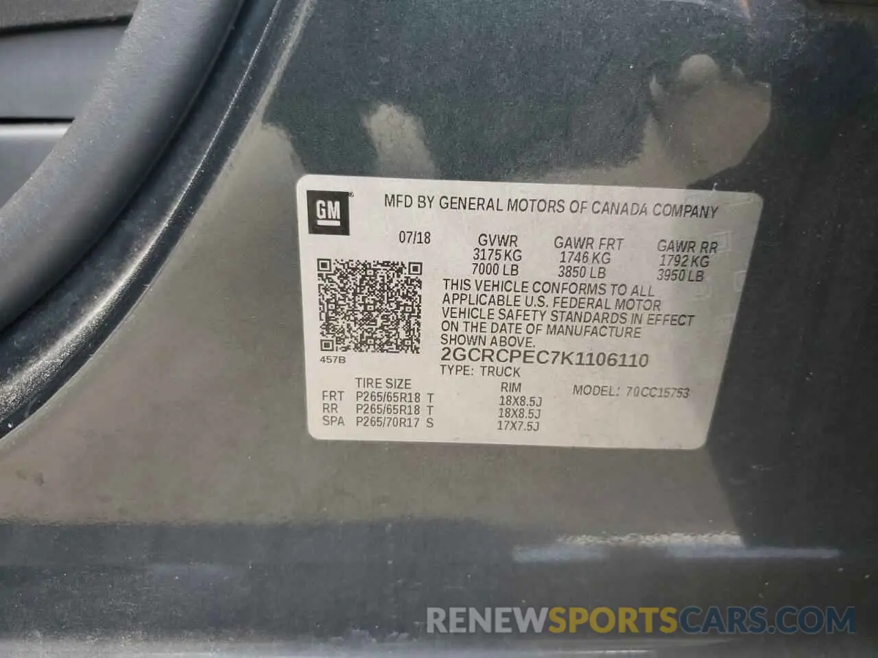 12 Фотография поврежденного автомобиля 2GCRCPEC7K1106110 CHEVROLET ALL Models 2019