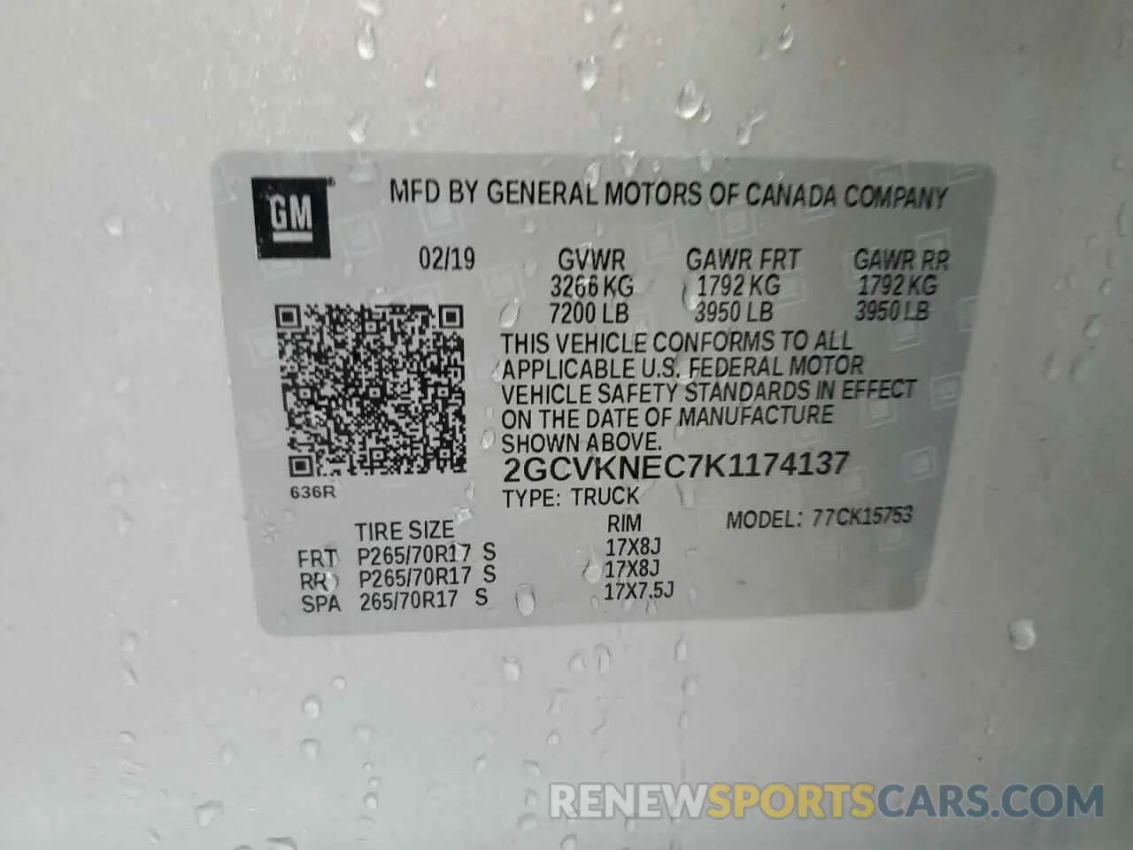 12 Photograph of a damaged car 2GCVKNEC7K1174137 CHEVROLET ALL Models 2019