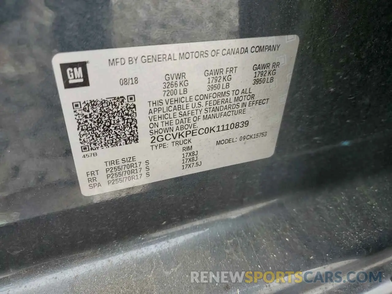 13 Photograph of a damaged car 2GCVKPEC0K1110839 CHEVROLET ALL Models 2019