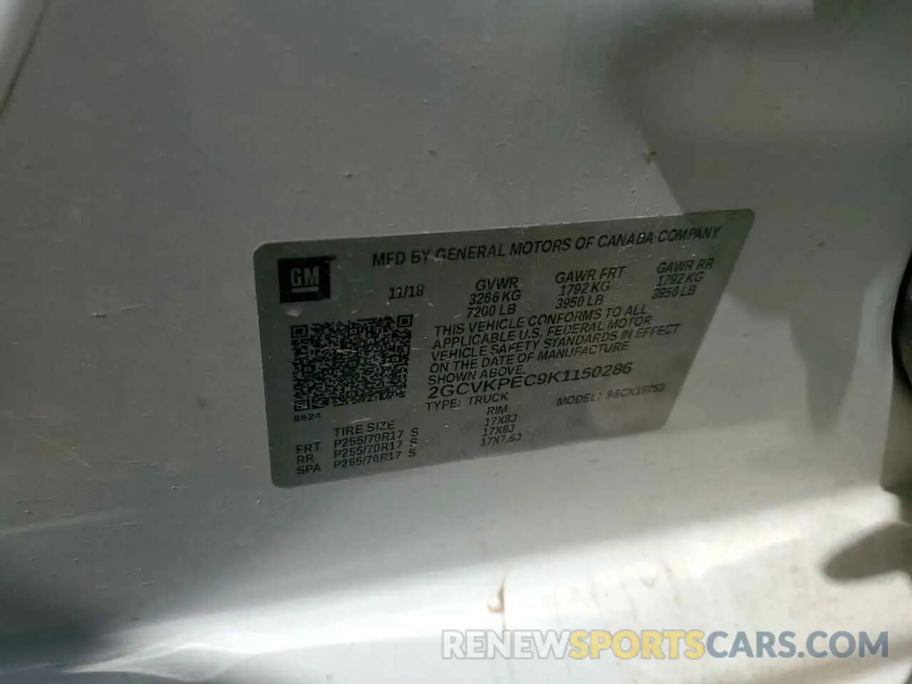 12 Photograph of a damaged car 2GCVKPEC9K1150286 CHEVROLET ALL Models 2019