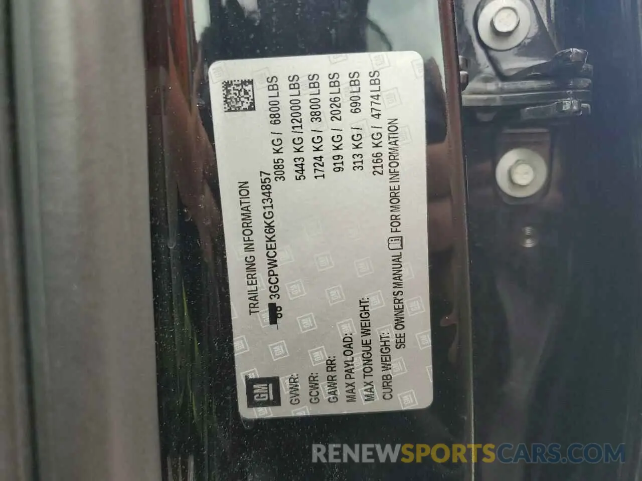12 Фотография поврежденного автомобиля 3GCPWCEK6KG134857 CHEVROLET ALL Models 2019