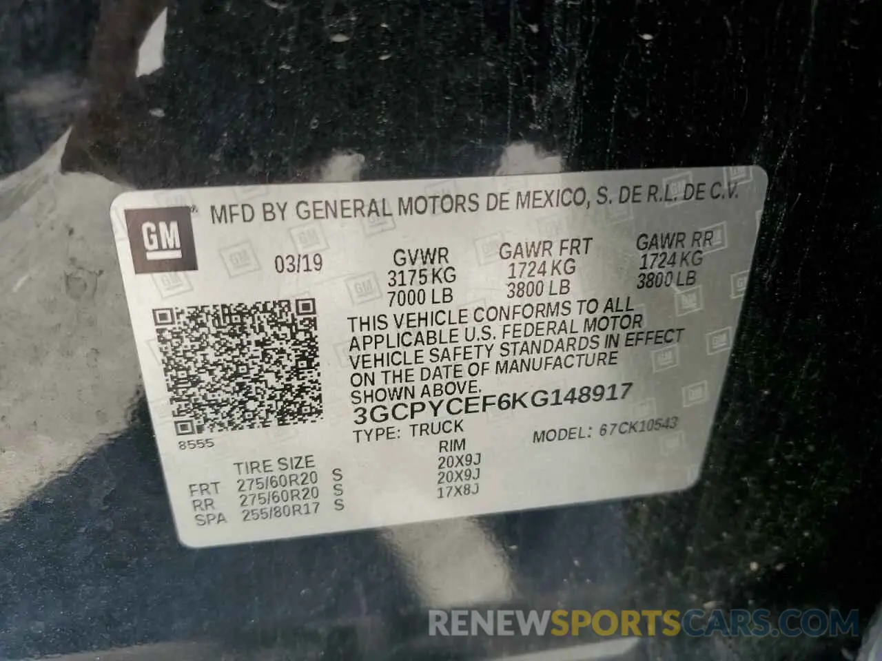 12 Фотография поврежденного автомобиля 3GCPYCEF6KG148917 CHEVROLET ALL Models 2019