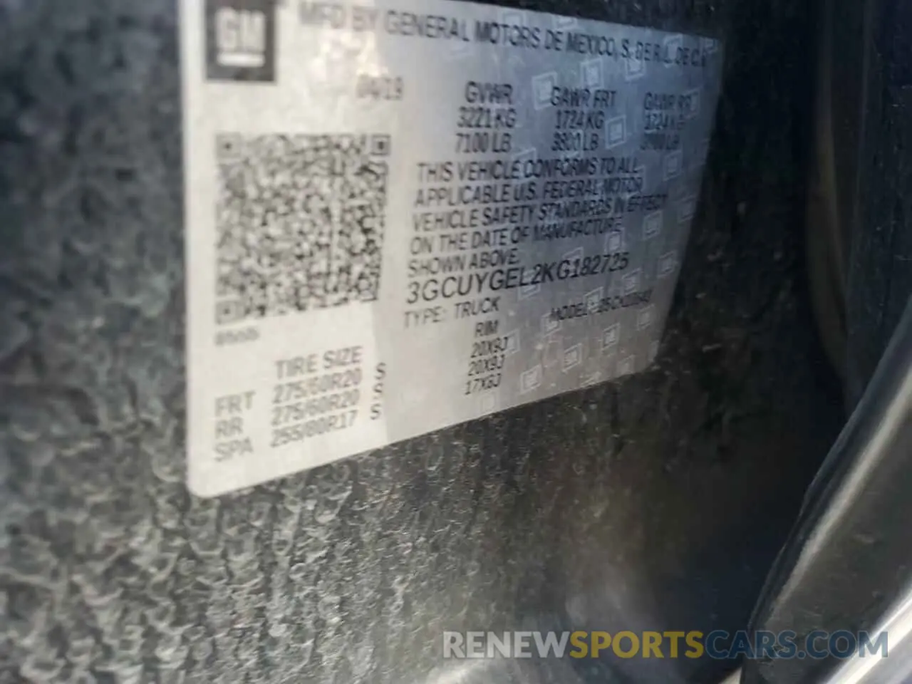 14 Photograph of a damaged car 3GCUYGEL2KG182725 CHEVROLET ALL Models 2019