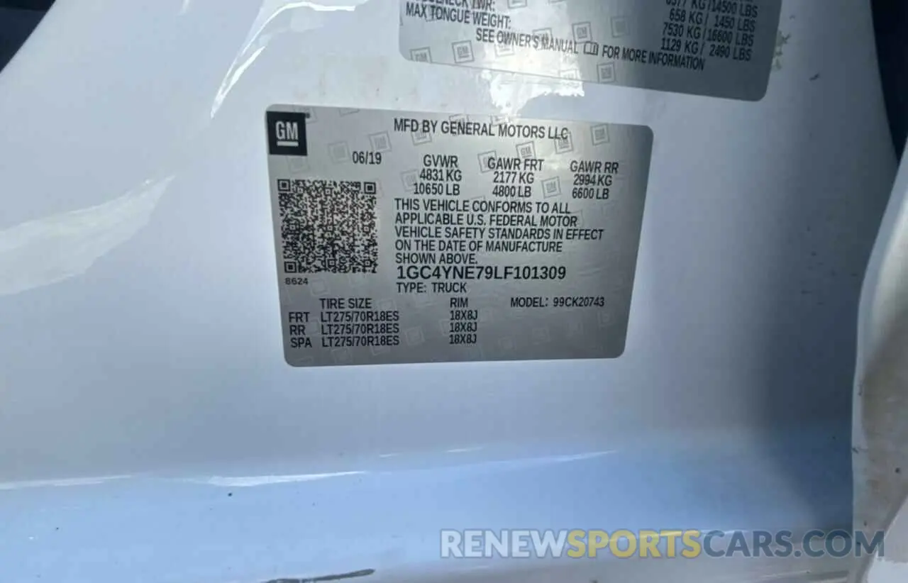 10 Фотография поврежденного автомобиля 1GC4YNE79LF101309 CHEVROLET ALL Models 2020