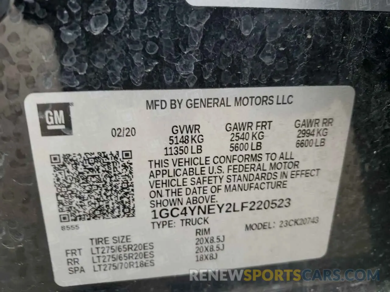 13 Photograph of a damaged car 1GC4YNEY2LF220523 CHEVROLET ALL Models 2020
