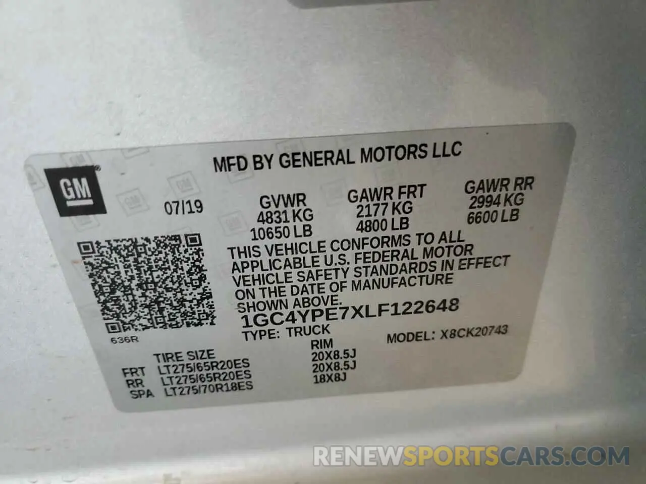 15 Фотография поврежденного автомобиля 1GC4YPE7XLF122648 CHEVROLET ALL Models 2020
