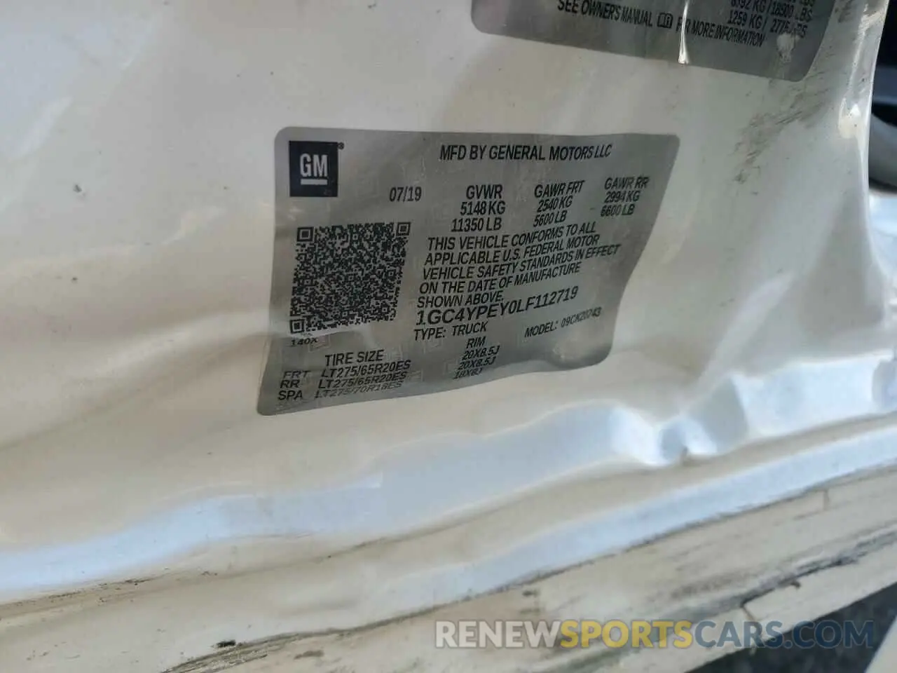 12 Photograph of a damaged car 1GC4YPEY0LF112719 CHEVROLET ALL Models 2020