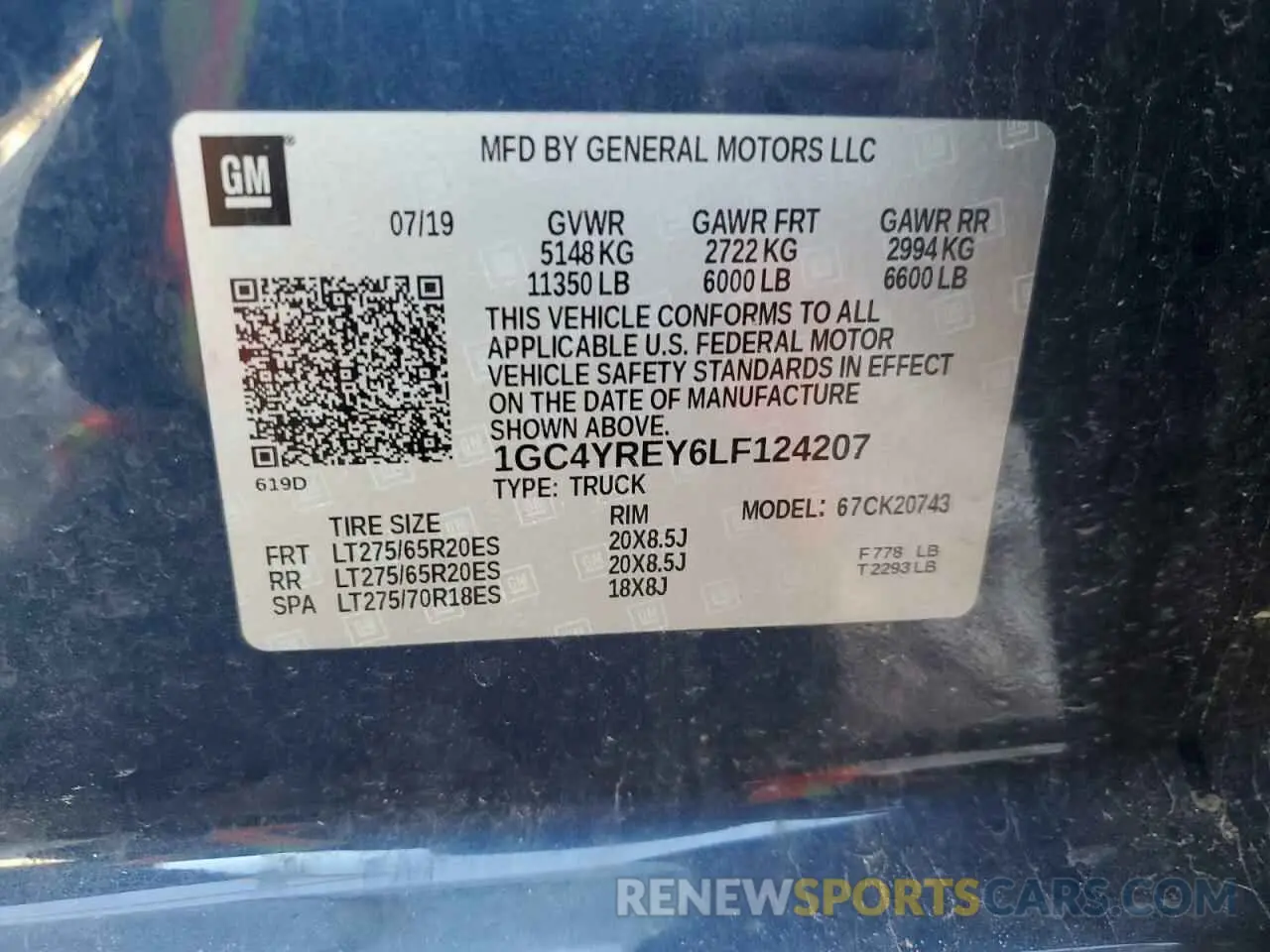 13 Фотография поврежденного автомобиля 1GC4YREY6LF124207 CHEVROLET ALL Models 2020