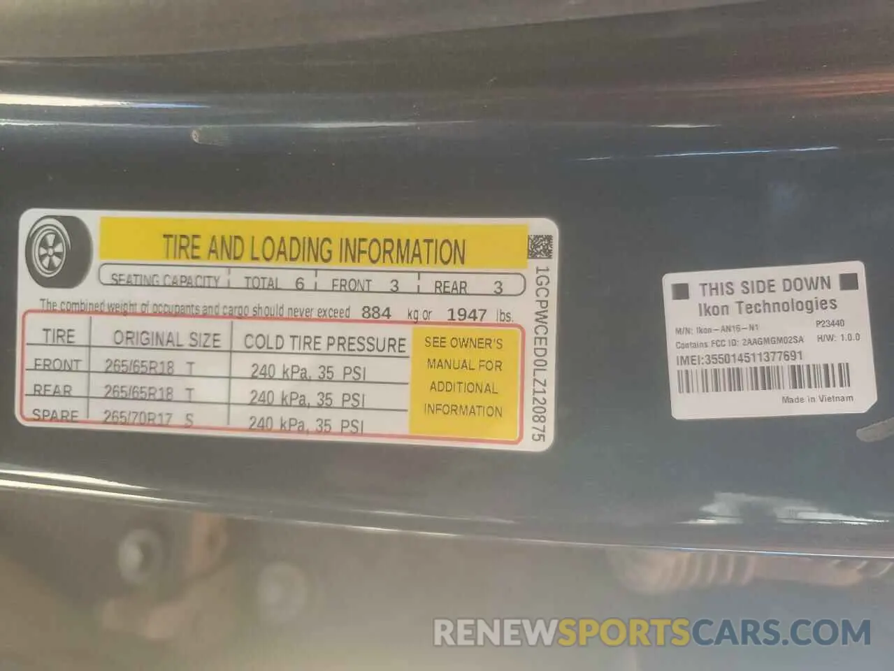 13 Photograph of a damaged car 1GCPWCED0LZ120875 CHEVROLET ALL Models 2020