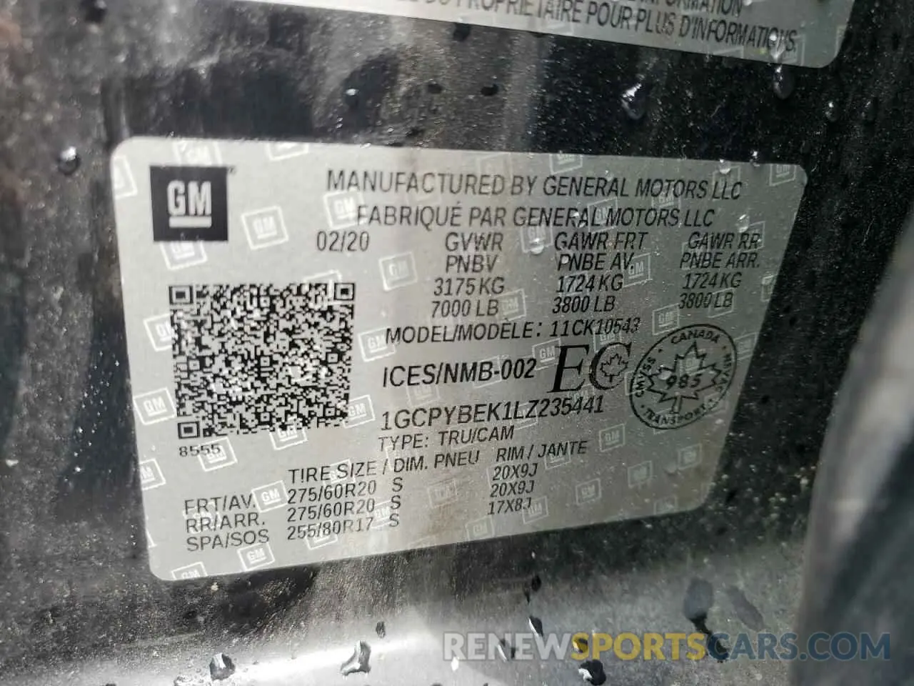 12 Фотография поврежденного автомобиля 1GCPYBEK1LZ235441 CHEVROLET ALL Models 2020