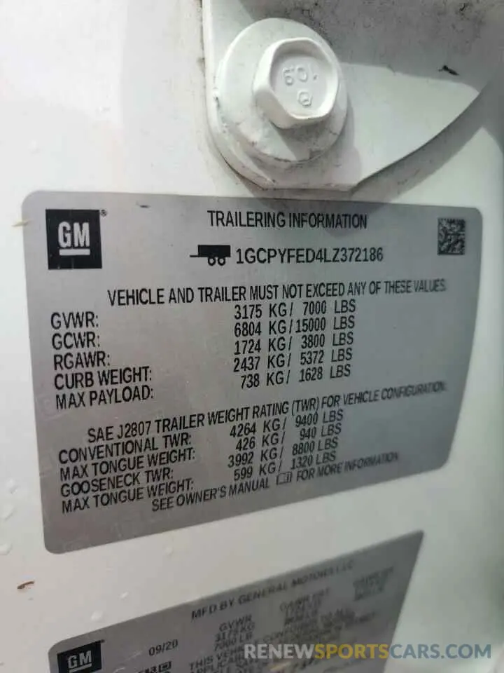 13 Фотография поврежденного автомобиля 1GCPYFED4LZ372186 CHEVROLET ALL Models 2020