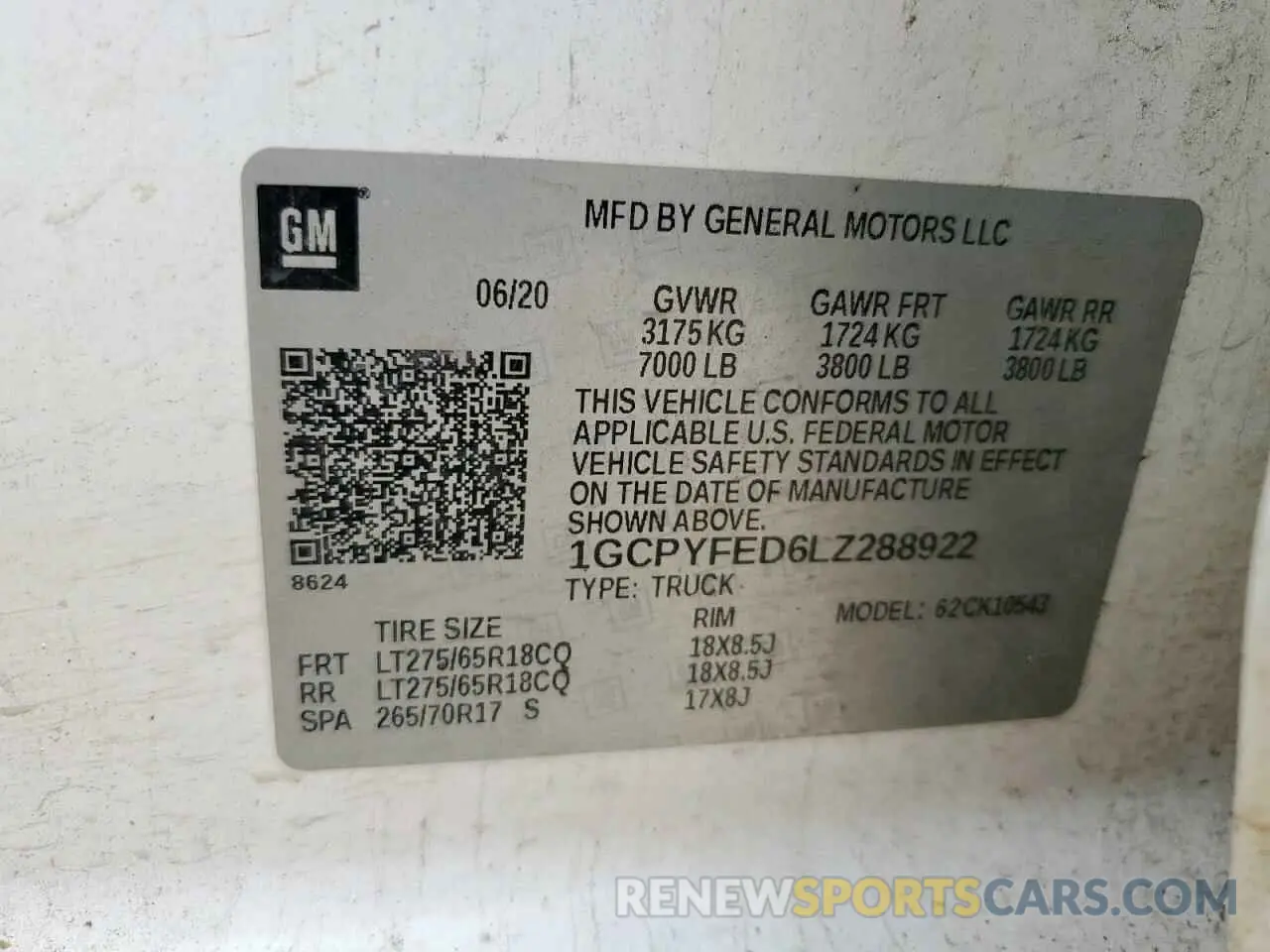 12 Photograph of a damaged car 1GCPYFED6LZ288922 CHEVROLET ALL Models 2020
