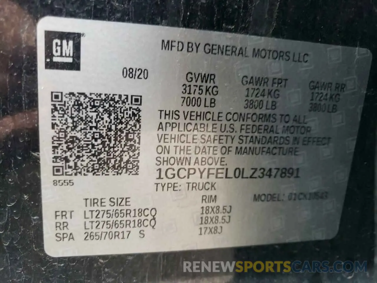 12 Фотография поврежденного автомобиля 1GCPYFEL0LZ347891 CHEVROLET ALL Models 2020