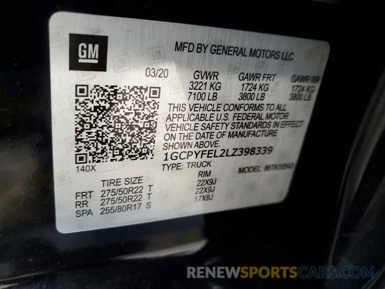 12 Фотография поврежденного автомобиля 1GCPYFEL8LZ298116 CHEVROLET ALL Models 2020