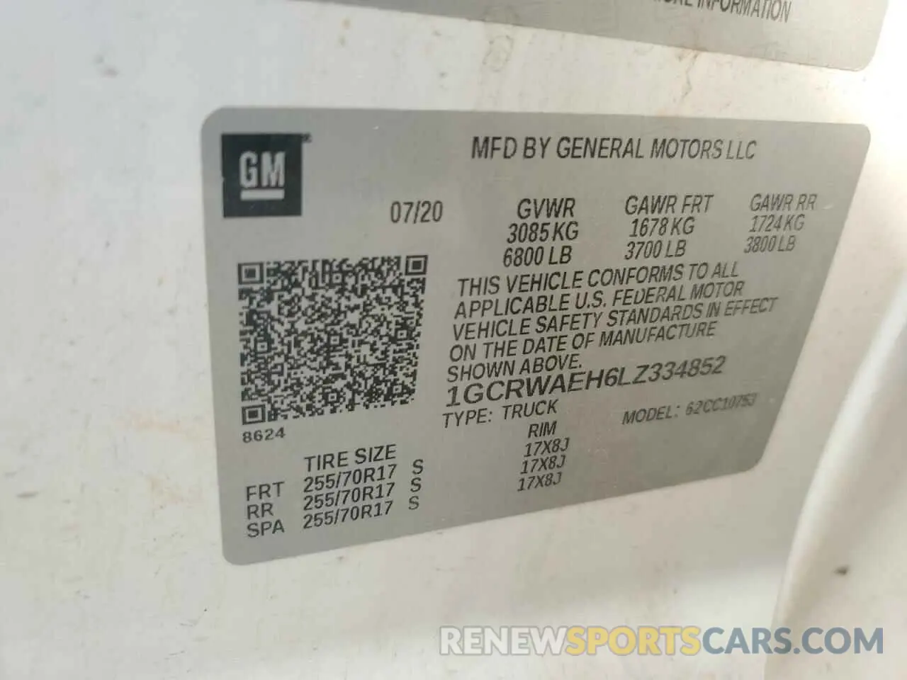 12 Фотография поврежденного автомобиля 1GCRWAEH6LZ334852 CHEVROLET ALL Models 2020