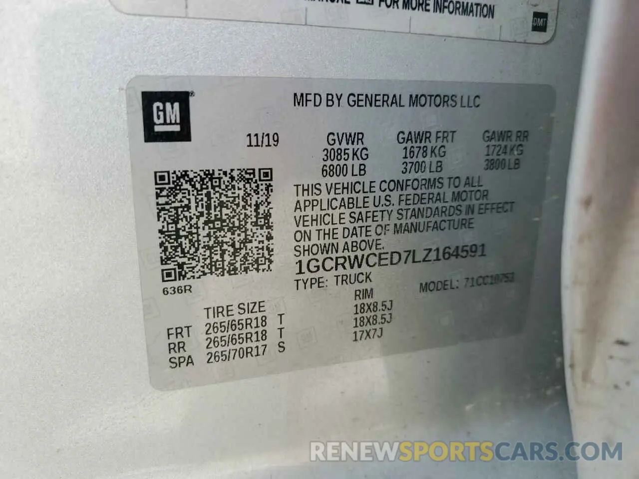 14 Фотография поврежденного автомобиля 1GCRWCED7LZ164591 CHEVROLET ALL Models 2020