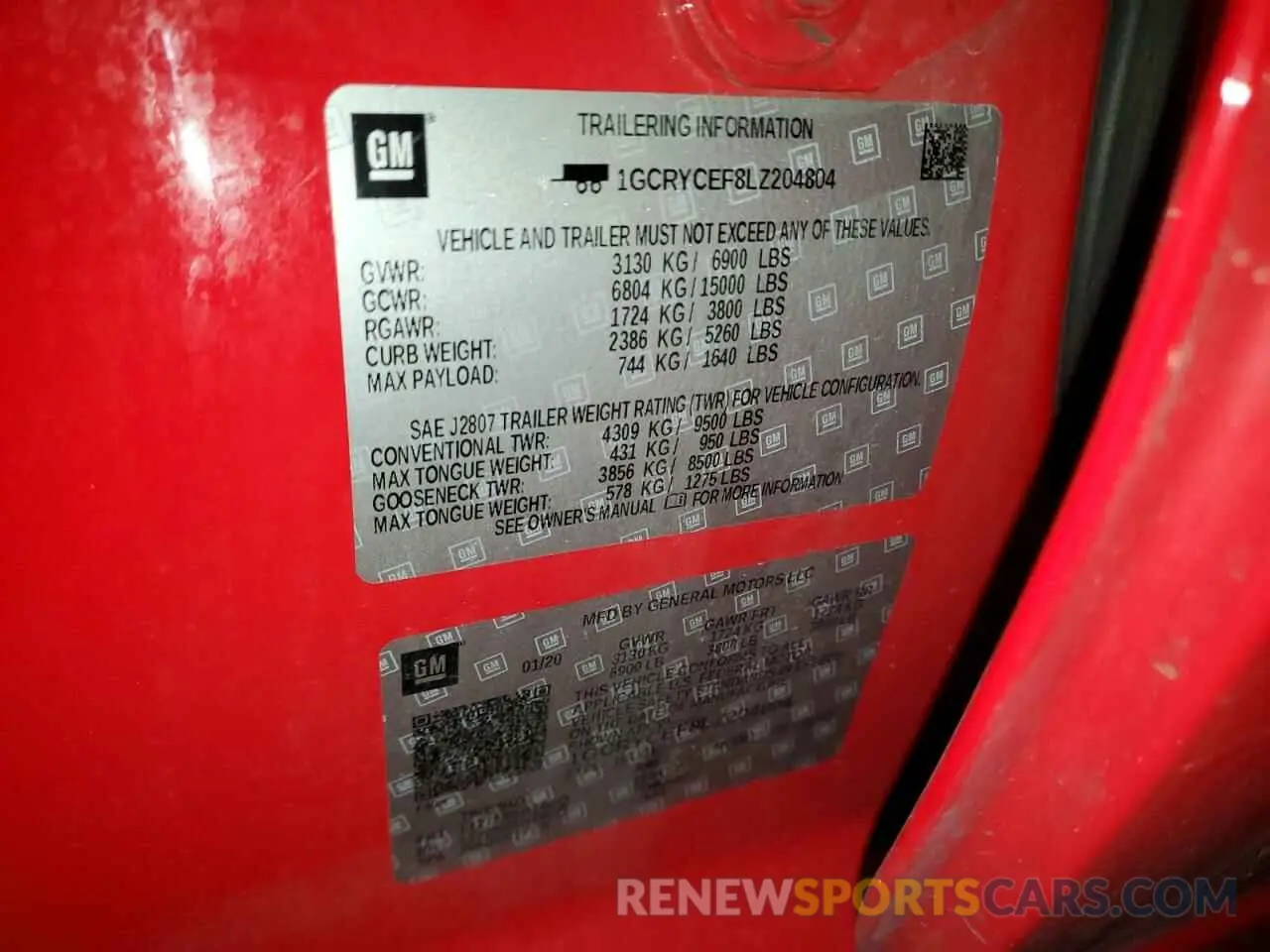 12 Фотография поврежденного автомобиля 1GCRYCEF8LZ204804 CHEVROLET ALL Models 2020