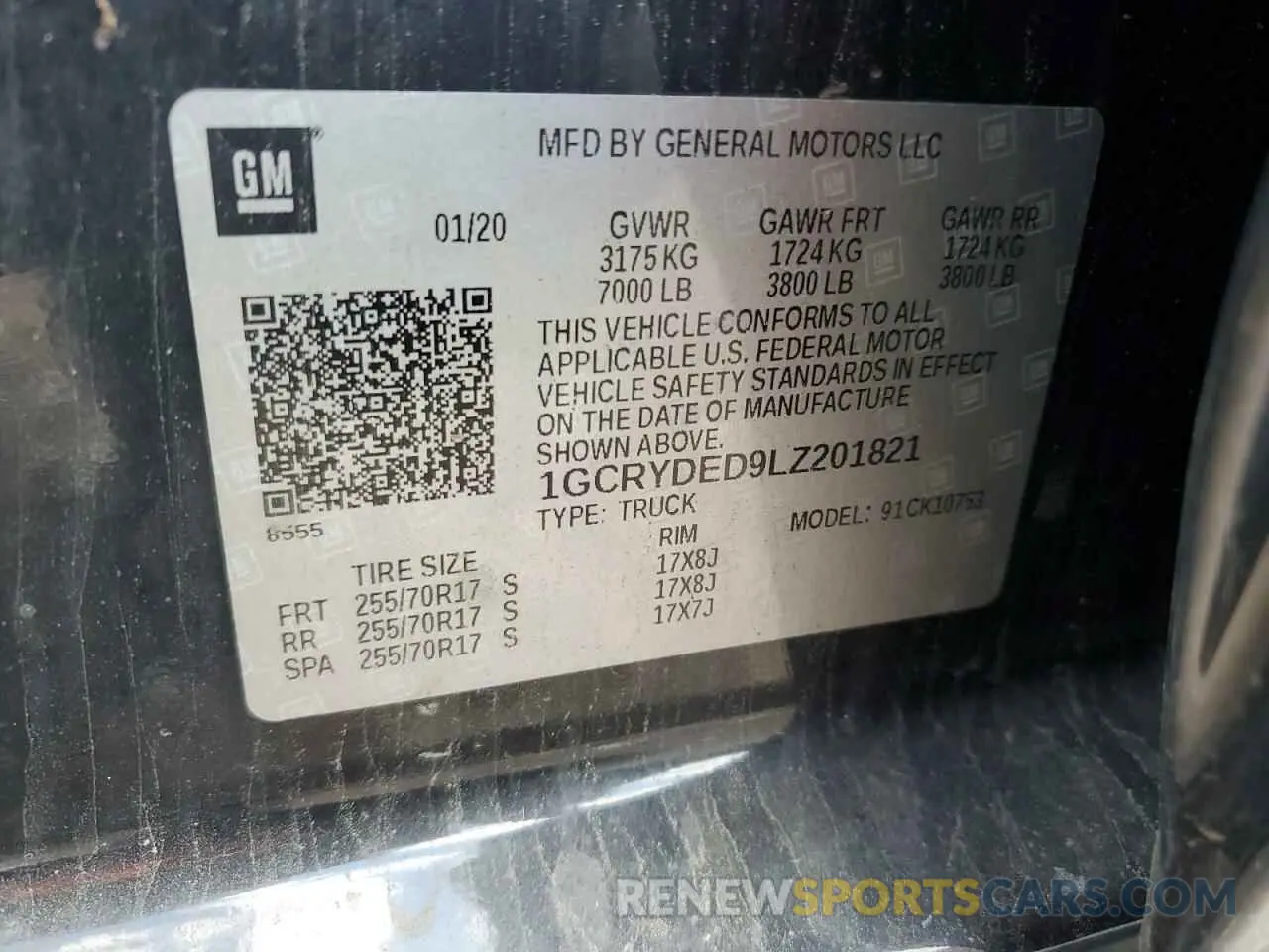 12 Фотография поврежденного автомобиля 1GCRYDED9LZ201821 CHEVROLET ALL Models 2020