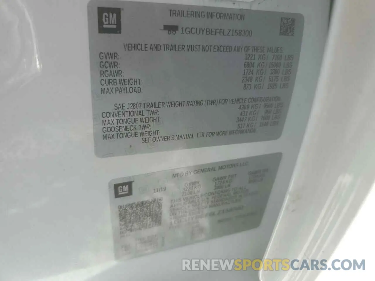 12 Фотография поврежденного автомобиля 1GCUYBEF6LZ158300 CHEVROLET ALL Models 2020