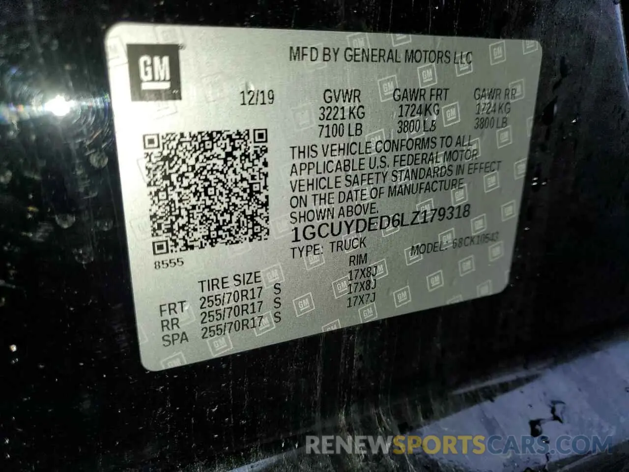 13 Фотография поврежденного автомобиля 1GCUYDED6LZ179318 CHEVROLET ALL Models 2020