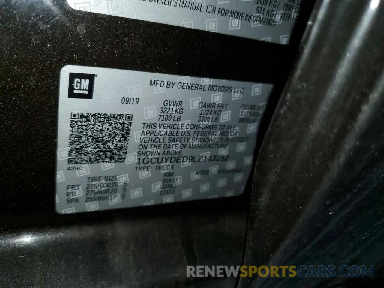 13 Photograph of a damaged car 1GCUYDED9LZ143252 CHEVROLET ALL Models 2020