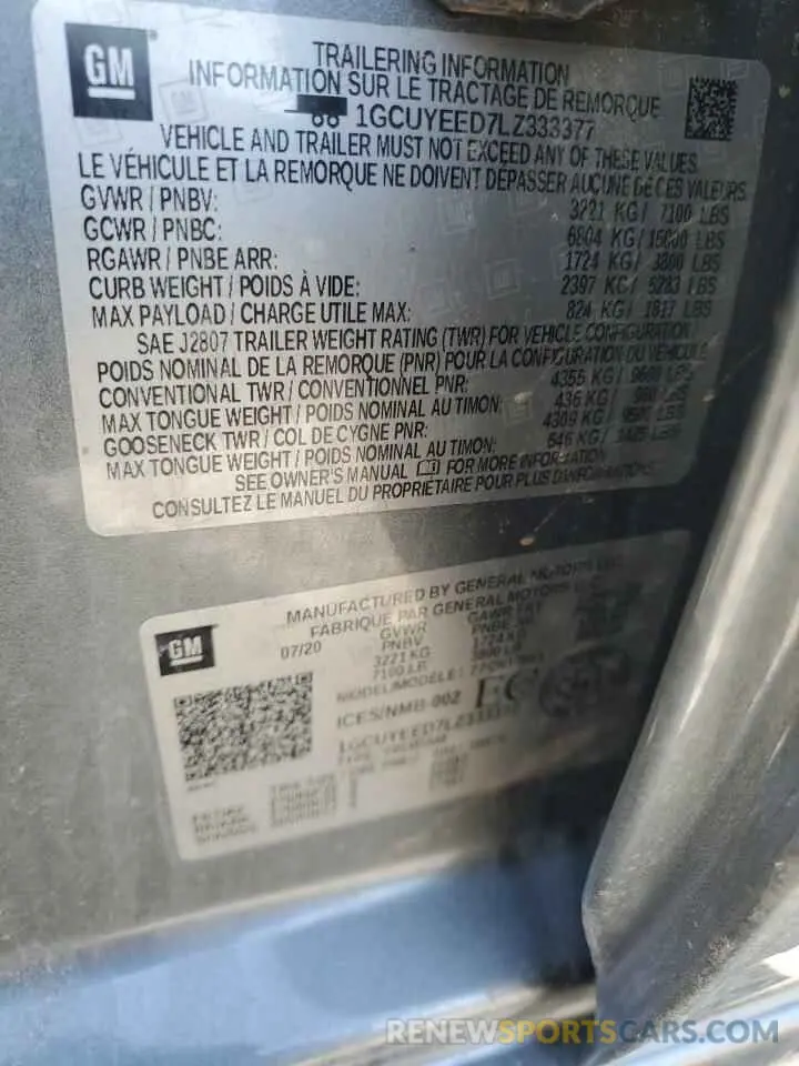 12 Photograph of a damaged car 1GCUYEED7LZ333377 CHEVROLET ALL Models 2020