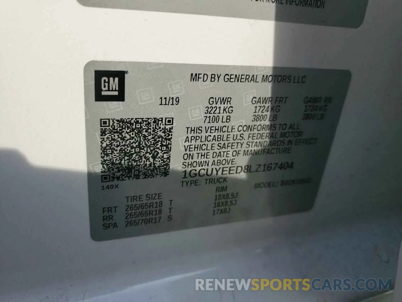 12 Фотография поврежденного автомобиля 1GCUYEED8LZ167404 CHEVROLET ALL Models 2020