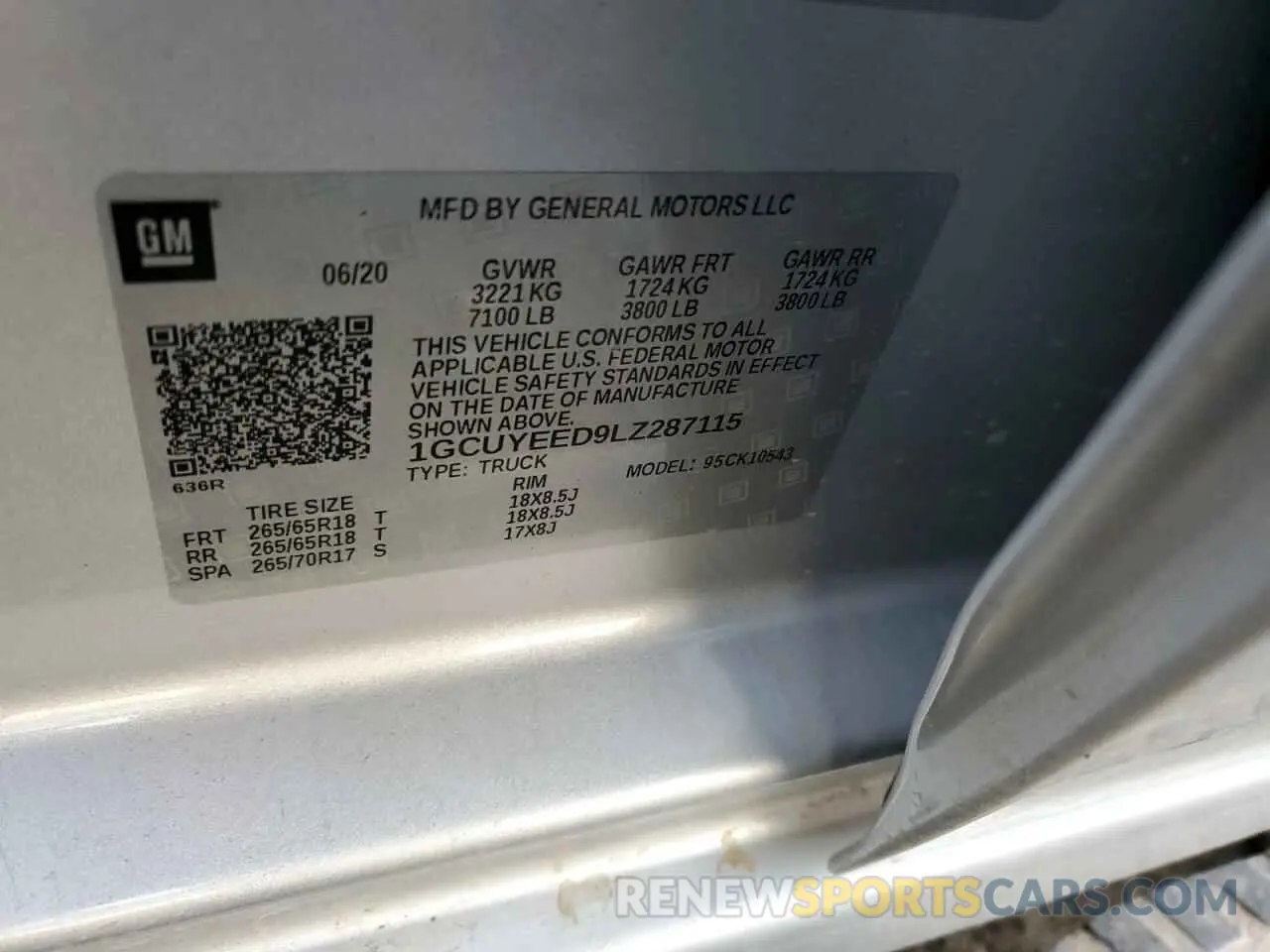 12 Photograph of a damaged car 1GCUYEED9LZ287115 CHEVROLET ALL Models 2020