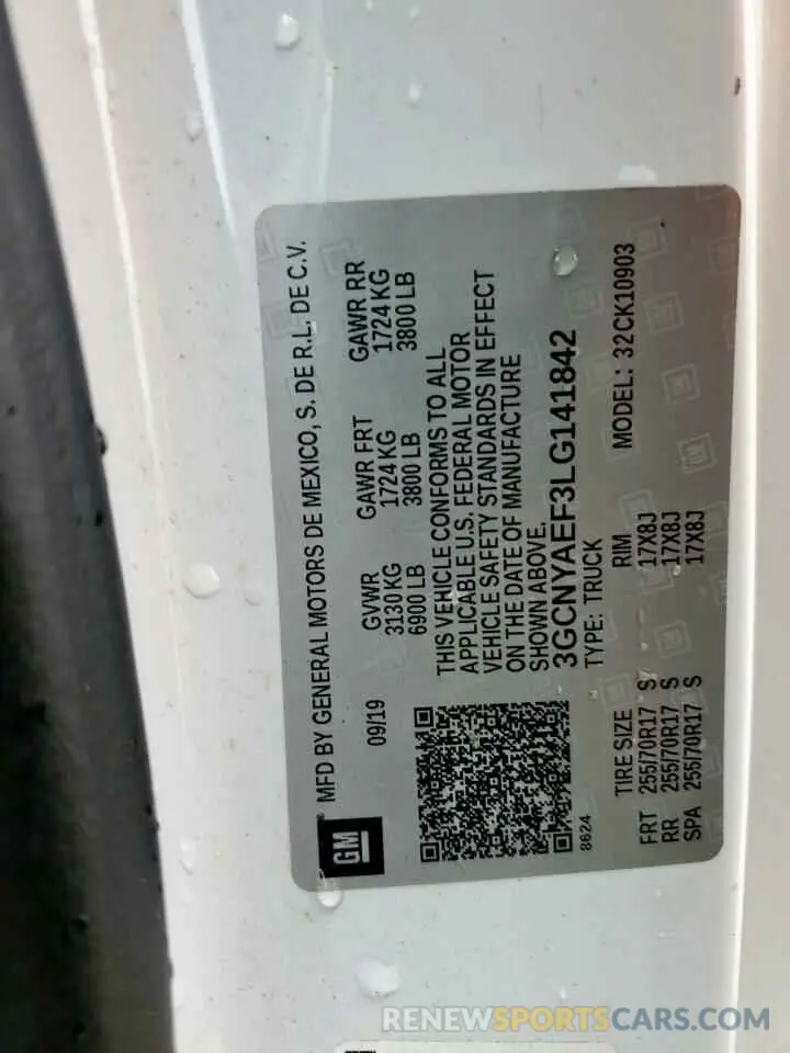 12 Photograph of a damaged car 3GCNYAEF3LG141842 CHEVROLET ALL Models 2020