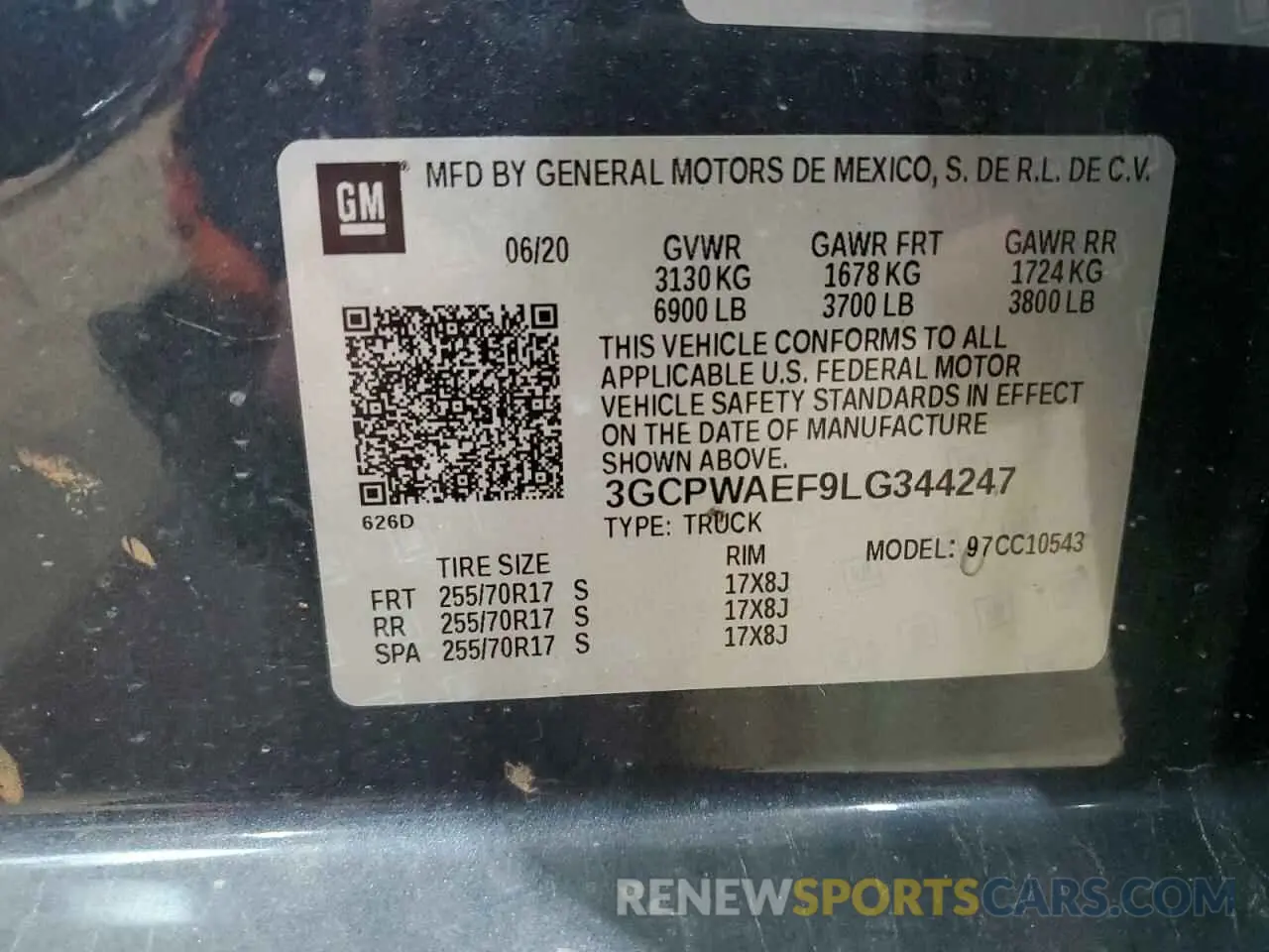 12 Photograph of a damaged car 3GCPWAEF9LG344247 CHEVROLET ALL Models 2020