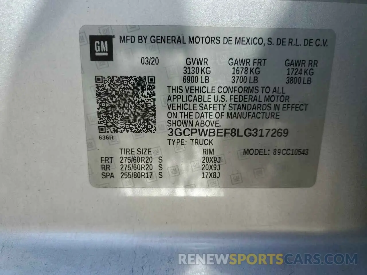 13 Фотография поврежденного автомобиля 3GCPWBEF8LG317269 CHEVROLET ALL Models 2020