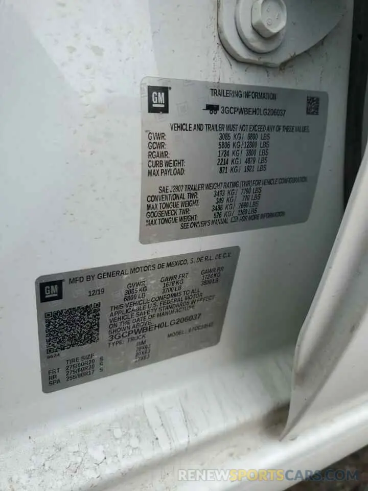 12 Фотография поврежденного автомобиля 3GCPWBEH0LG206037 CHEVROLET ALL Models 2020