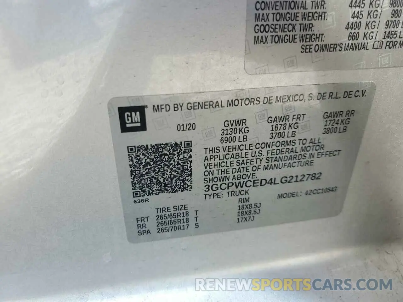 13 Фотография поврежденного автомобиля 3GCPWCED4LG212782 CHEVROLET ALL Models 2020