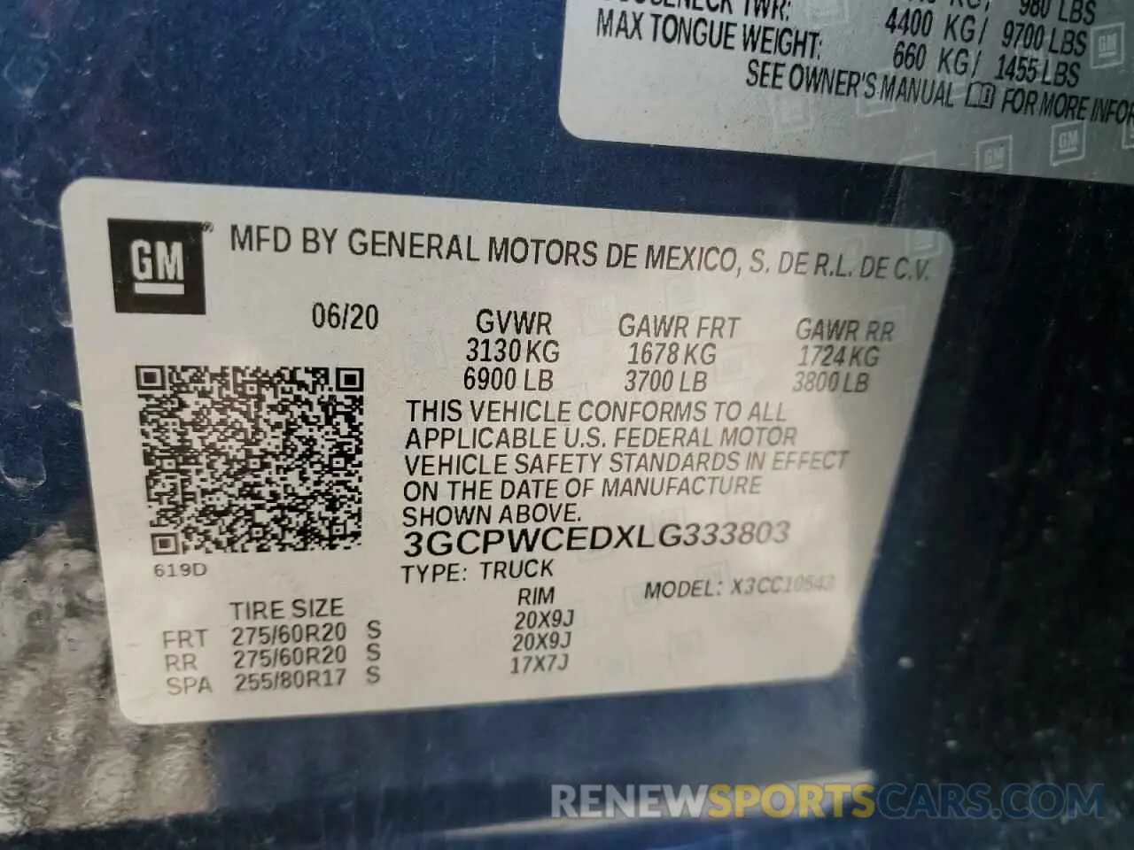 12 Photograph of a damaged car 3GCPWCEDXLG333803 CHEVROLET ALL Models 2020