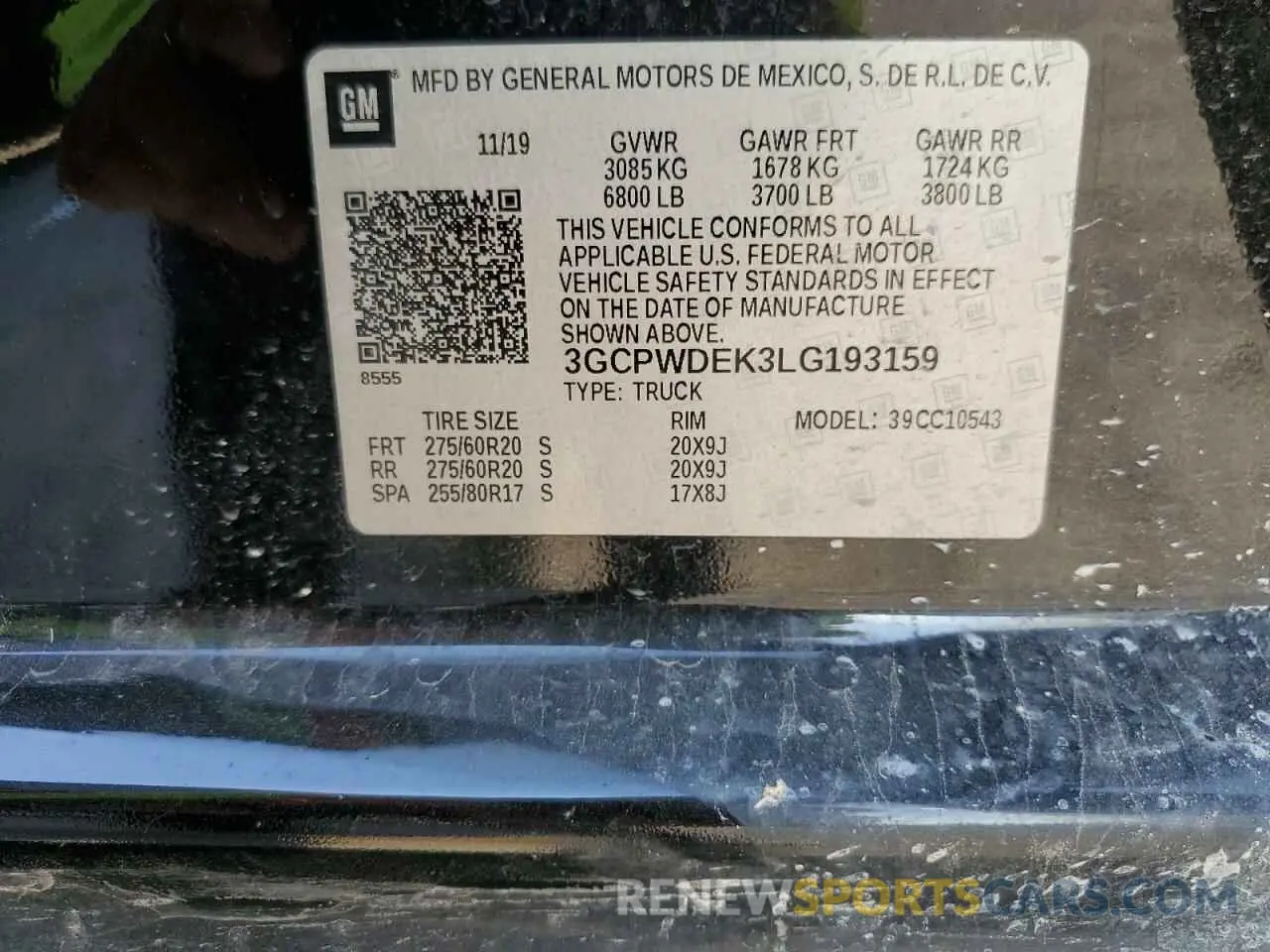 12 Photograph of a damaged car 3GCPWDEK3LG193159 CHEVROLET ALL Models 2020