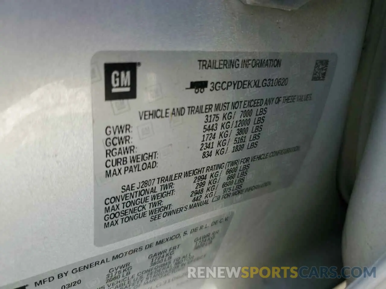 14 Фотография поврежденного автомобиля 3GCPYDEKXLG310620 CHEVROLET ALL Models 2020