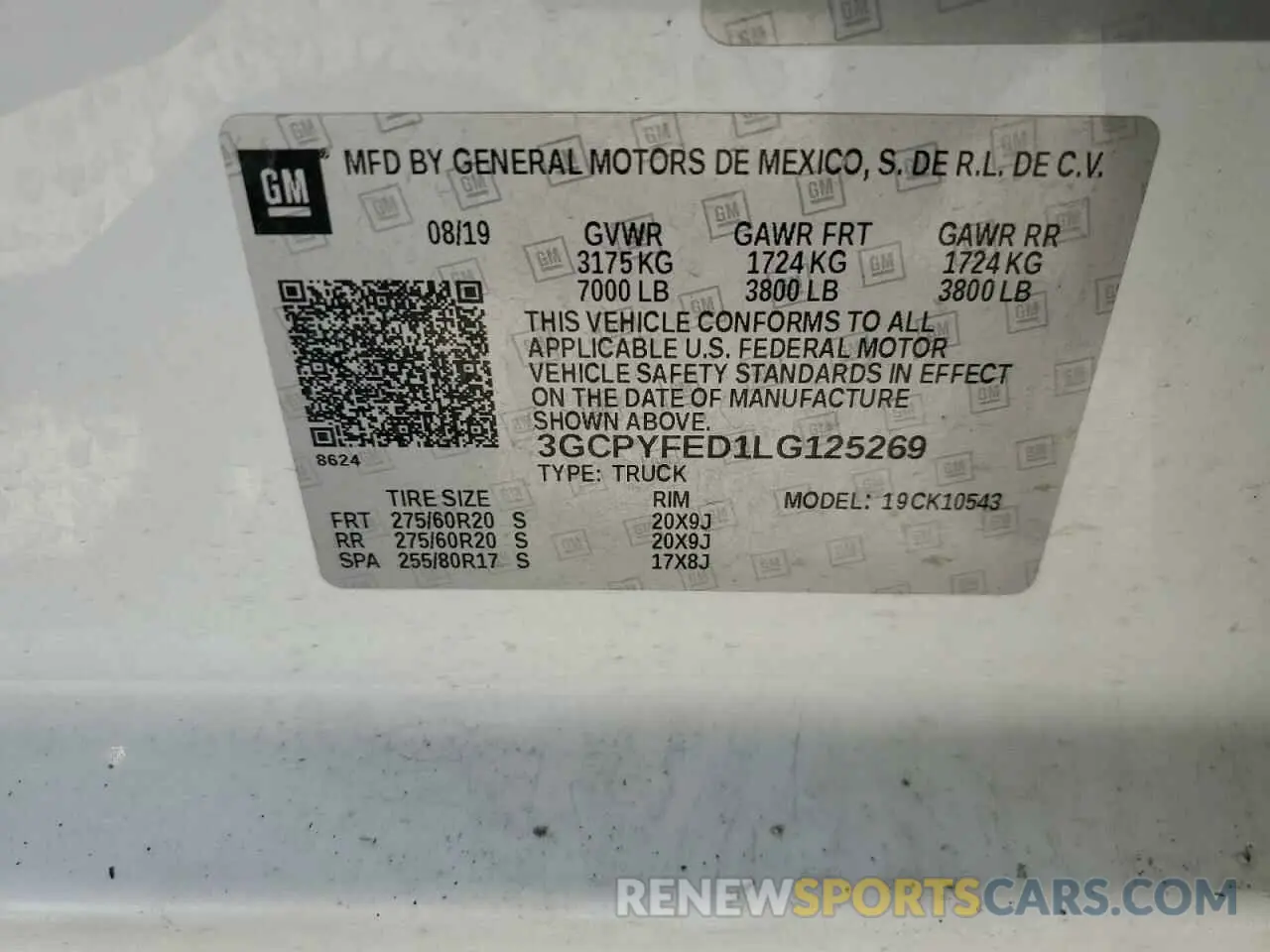 13 Фотография поврежденного автомобиля 3GCPYFED1LG125269 CHEVROLET ALL Models 2020