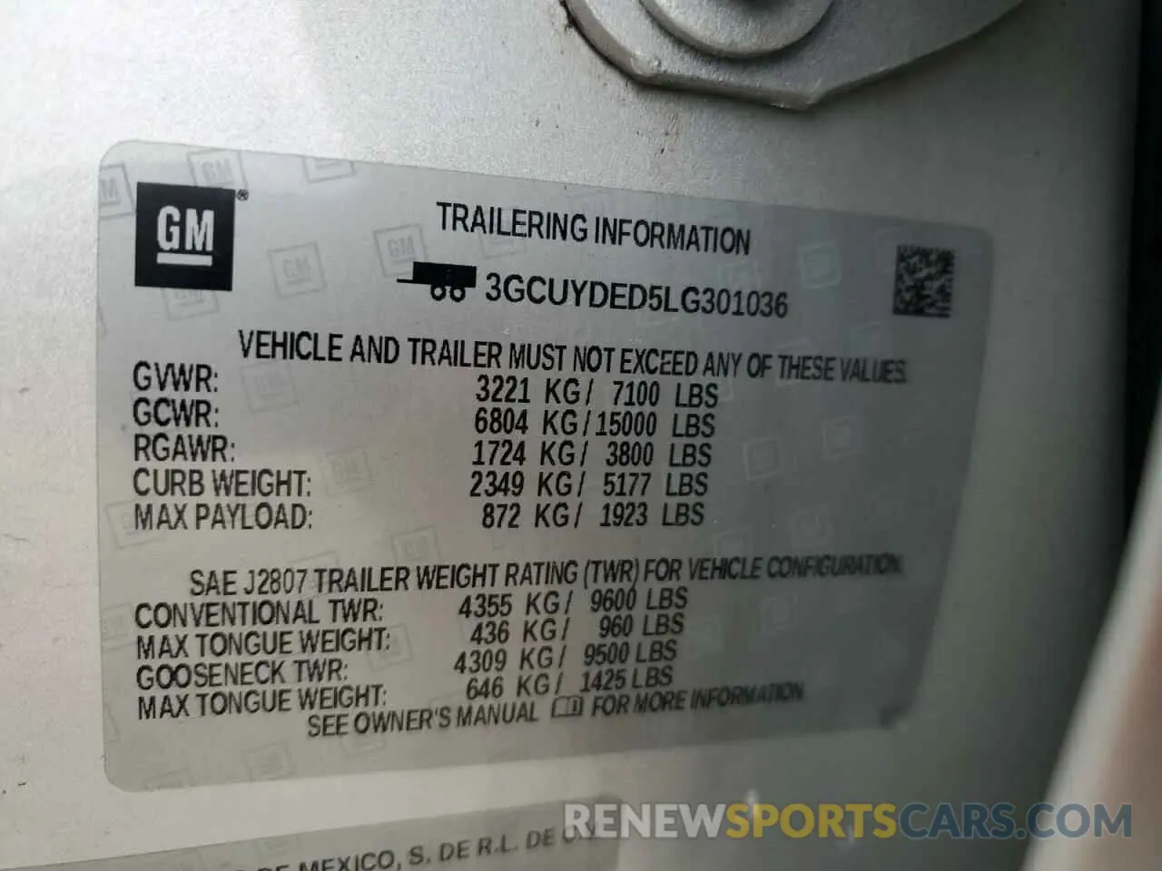 12 Фотография поврежденного автомобиля 3GCUYDED5LG301036 CHEVROLET ALL Models 2020